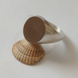 Oval sterling silver 12mm x 10mm signet ring