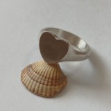 Sterling silver 925 heart shape signet ring