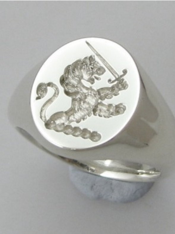 Sterling silver demi lion ring